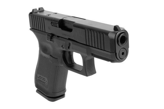 Glock 19 Gen5 MOS optic ready 9mm pistol features front slide serrations and bull nose